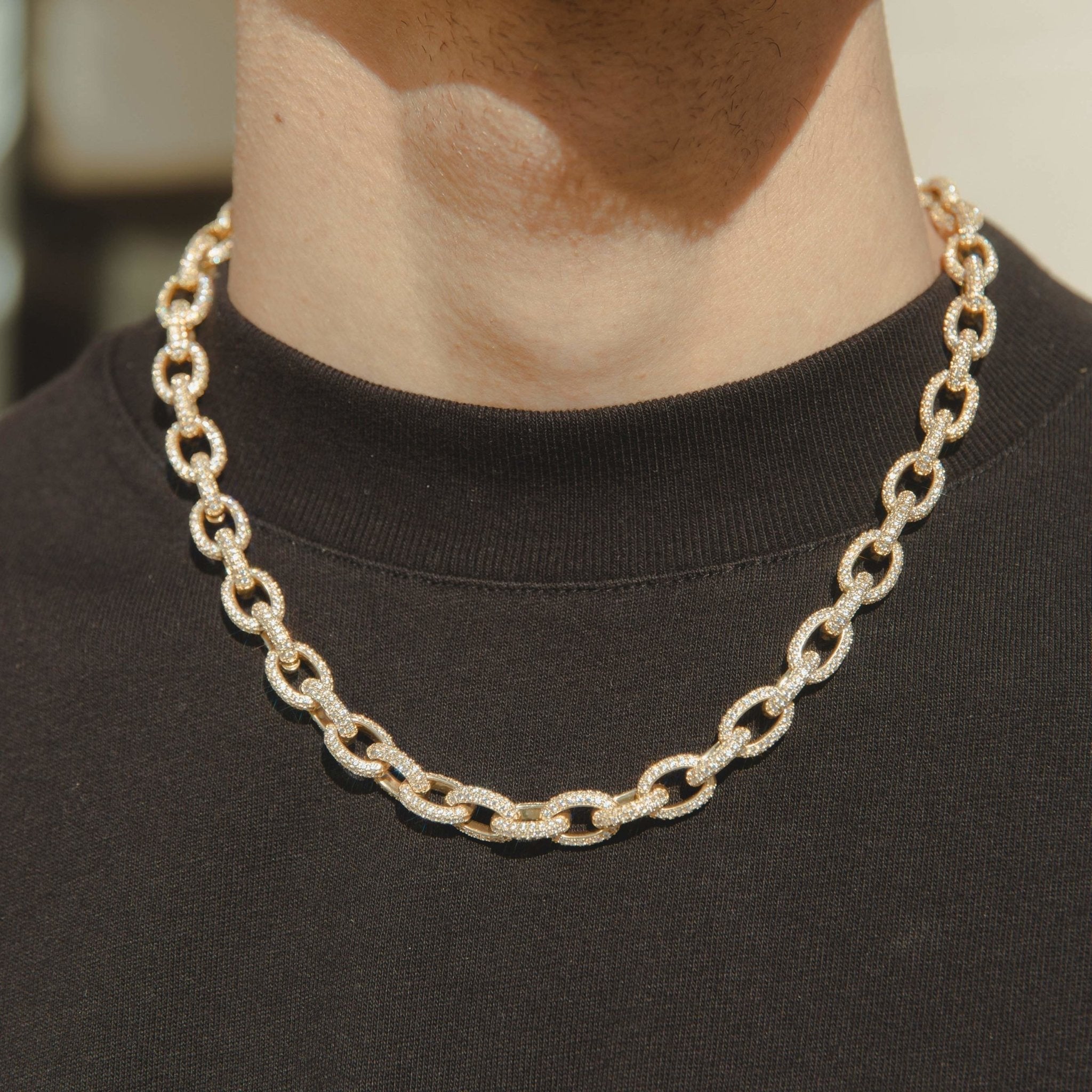 10mm Rolo Link Chain - Gold - Cernucci